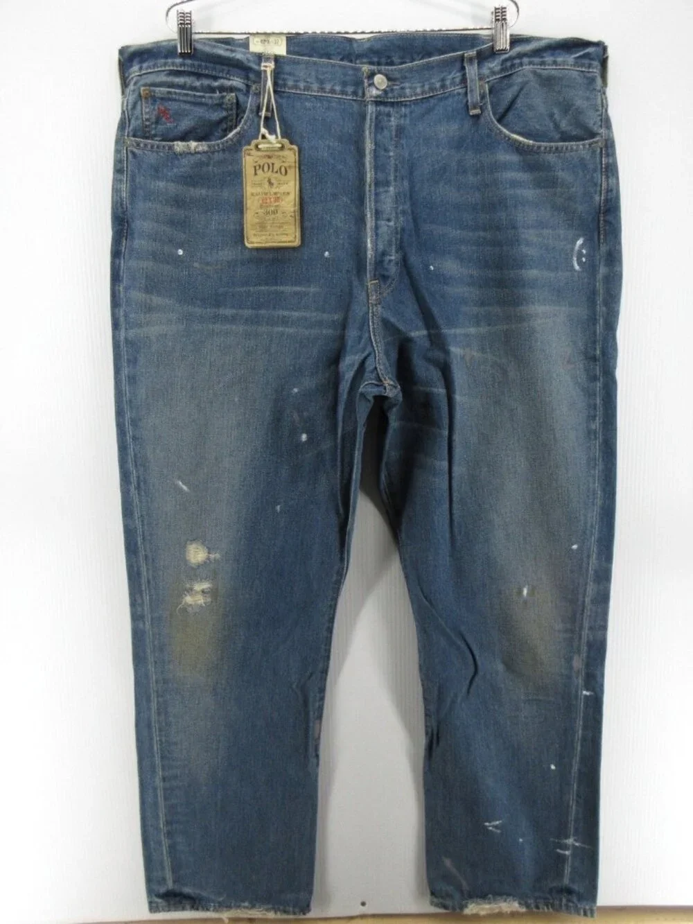 Polo Ralph Lauren Jeans 42X32 Cortland 300 Paint Splatter Distressed